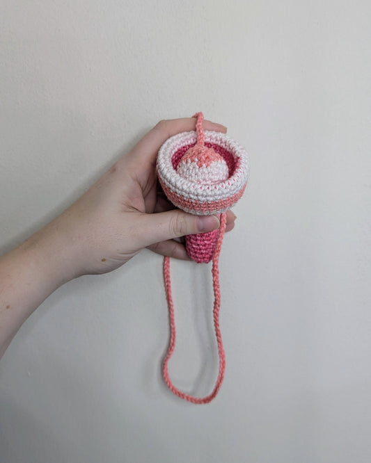Soft Crochet Bilbocatch - Ball & Cup Game (Pinks)