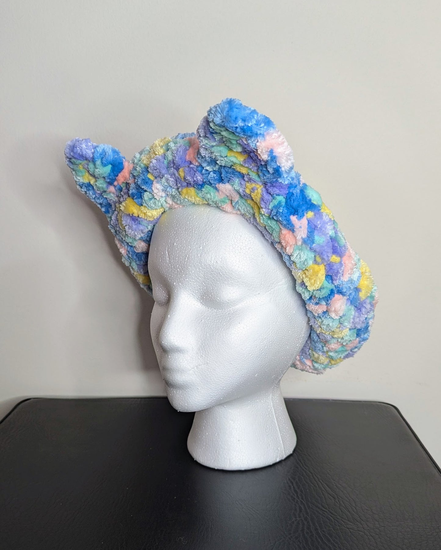 Soft Chunky Facial Headband with Ears (Rainbow)