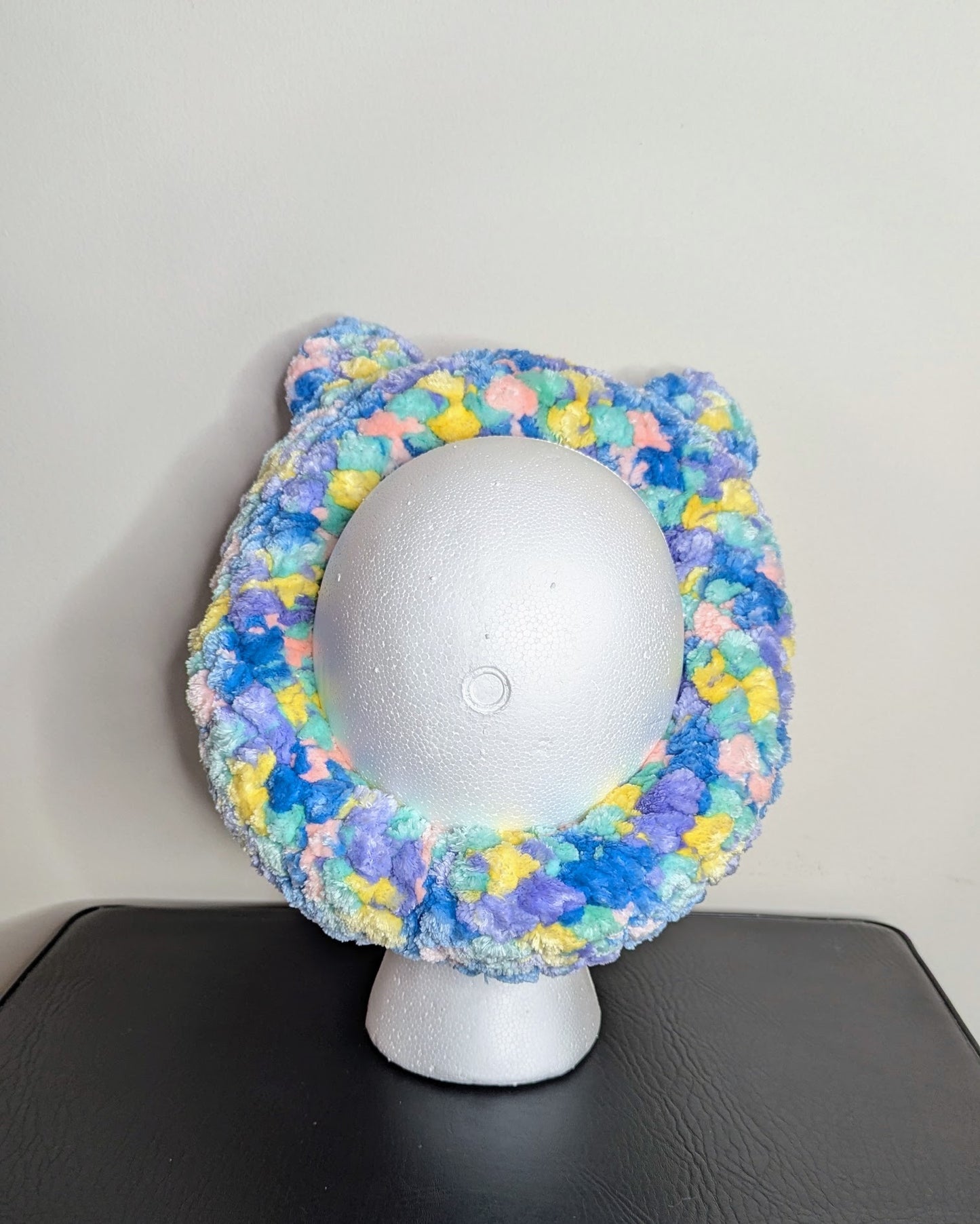 Soft Chunky Facial Headband with Ears (Rainbow)