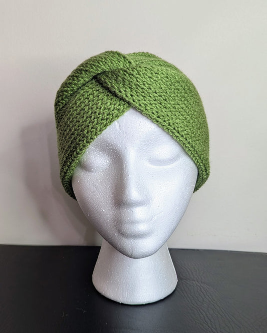 Twisted Double Knit Headband (Sage Green)