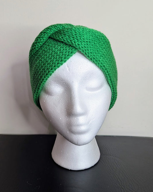 Twisted Double Knit Headband (Green)