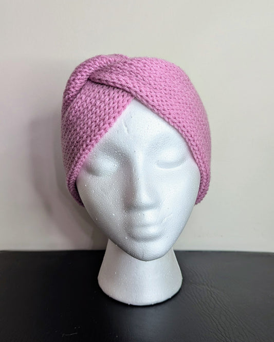 Twisted Double Knit Headband (Dusty Rose)