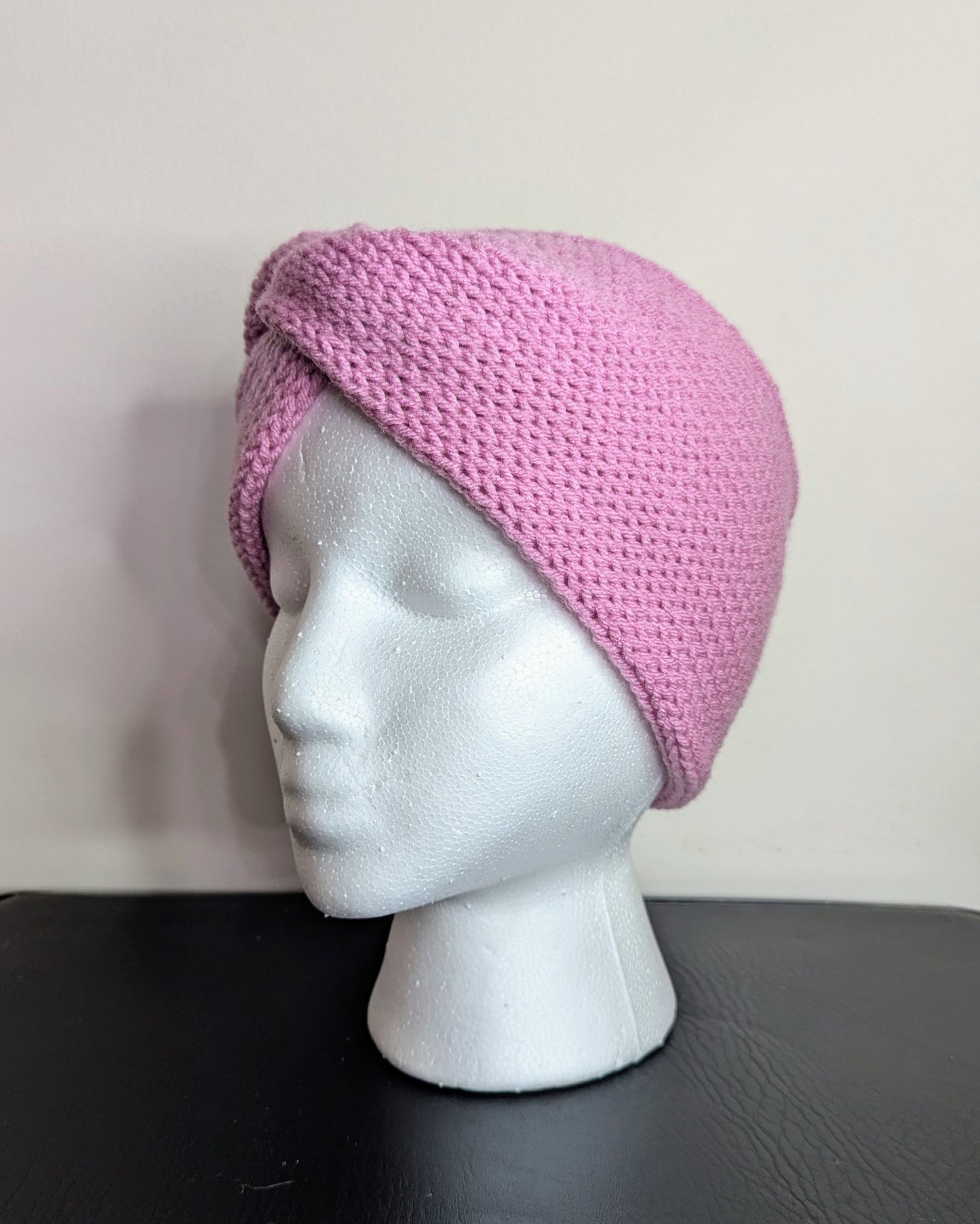 Twisted Double Knit Headband (Dusty Rose)