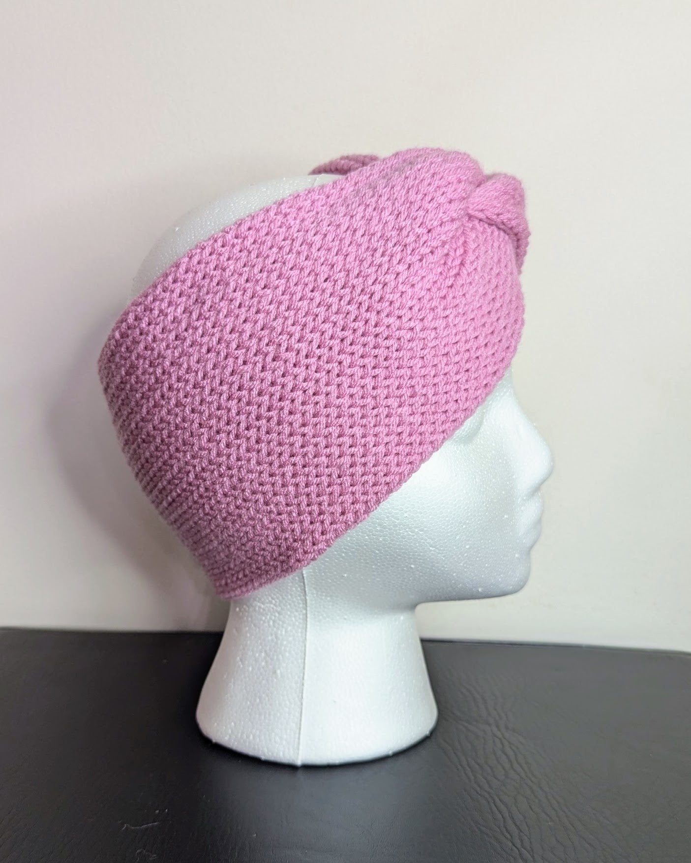 Twisted Double Knit Headband (Dusty Rose)