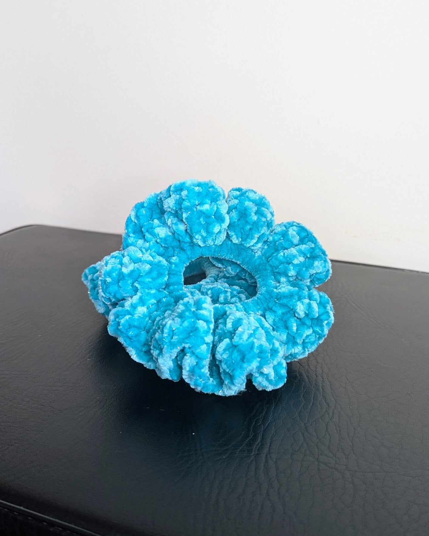 Velvet Ruffle Scrunchie (Blue Crush Sparkle)
