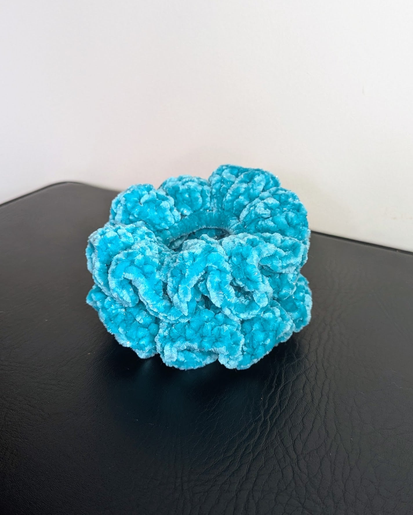 Velvet Ruffle Scrunchie (Blue Crush Sparkle)