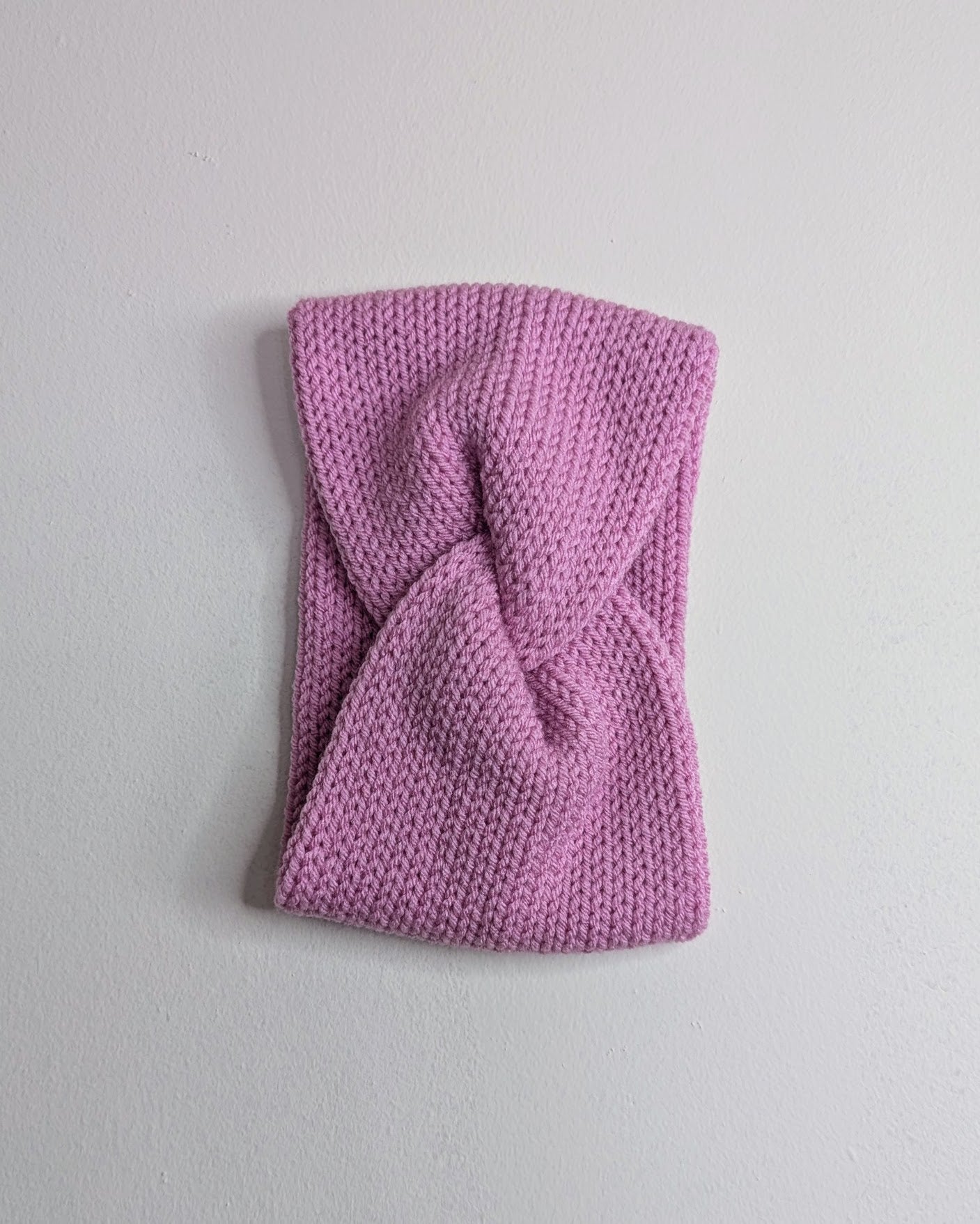 Twisted Double Knit Headband (Dusty Rose)