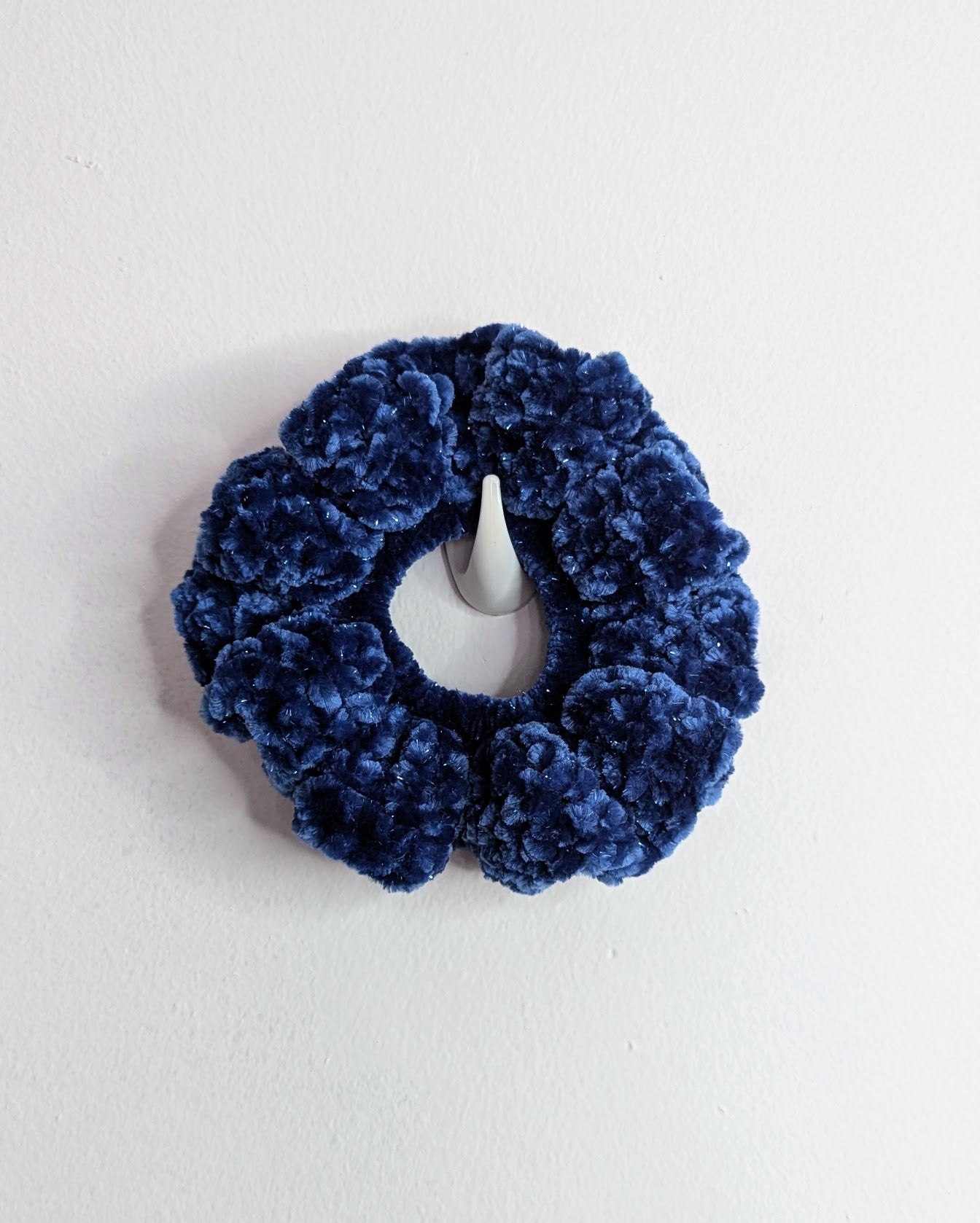 Velvet Ruffle Scrunchie (Regal Blue Sparkle)
