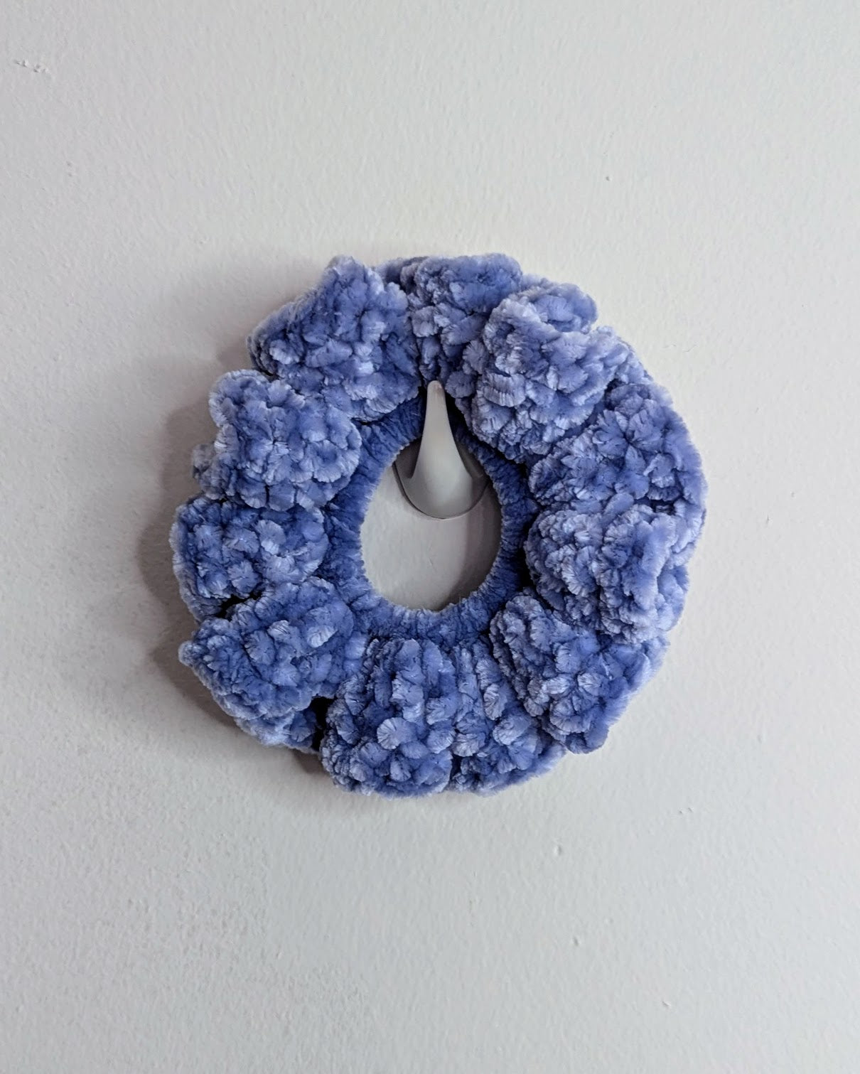 Velvet Ruffle Scrunchie (Smokey Blue)