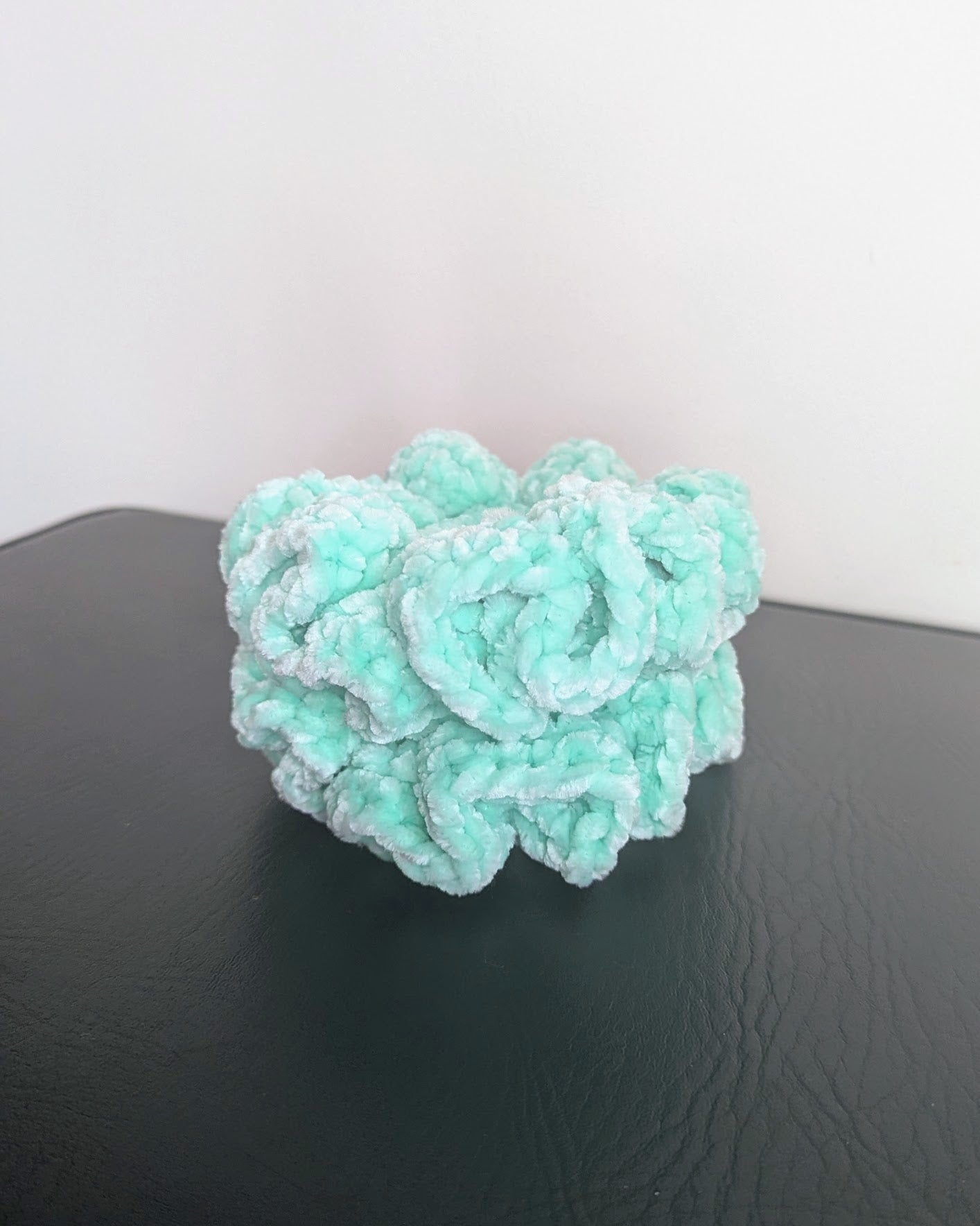Velvet Ruffle Scrunchie (Tint of Mint)