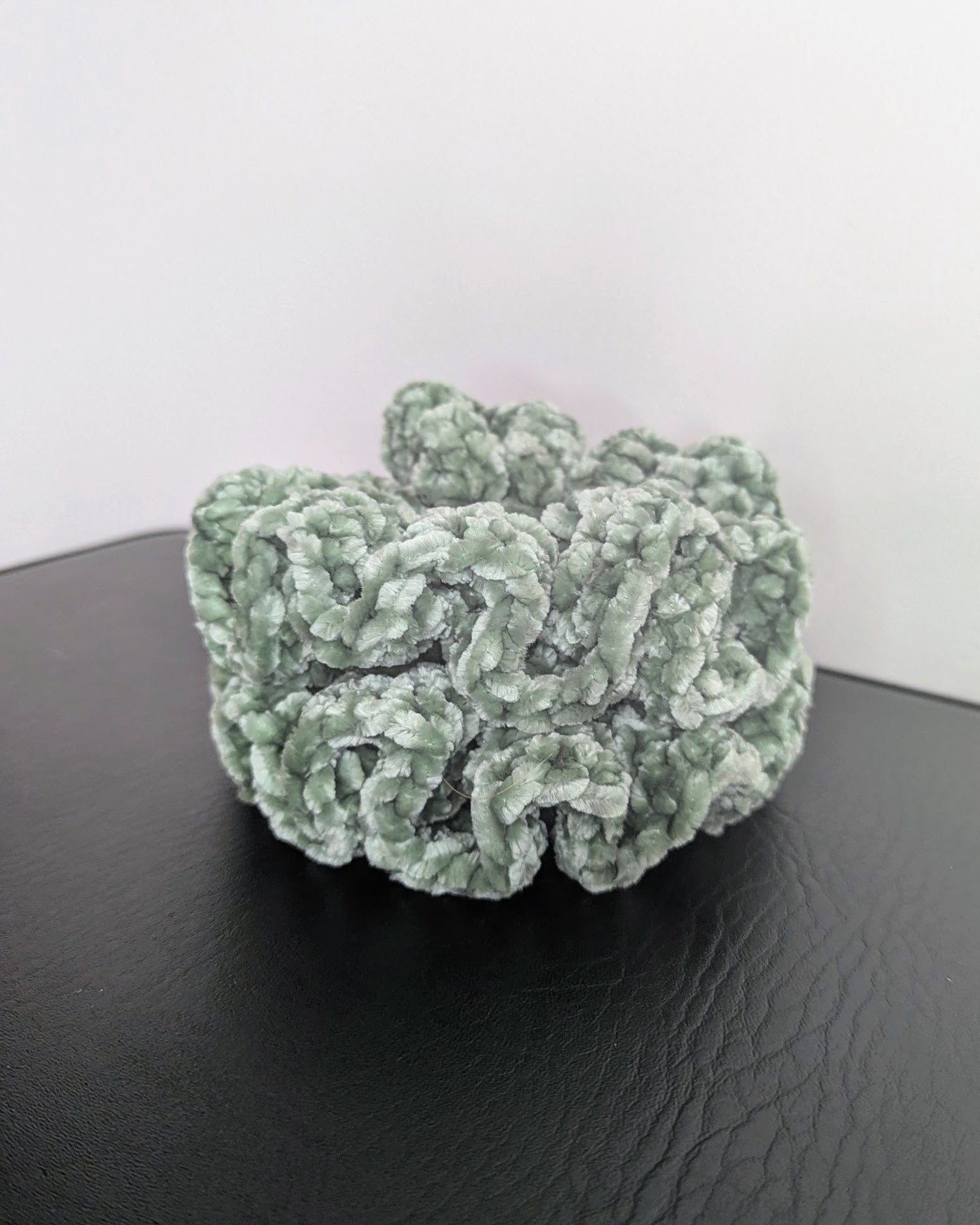 Velvet Ruffle Scrunchie (Watercress)