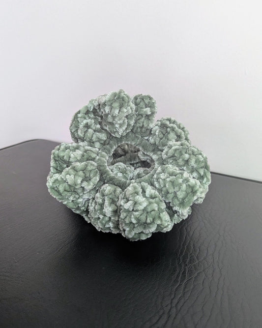 Velvet Ruffle Scrunchie (Watercress)