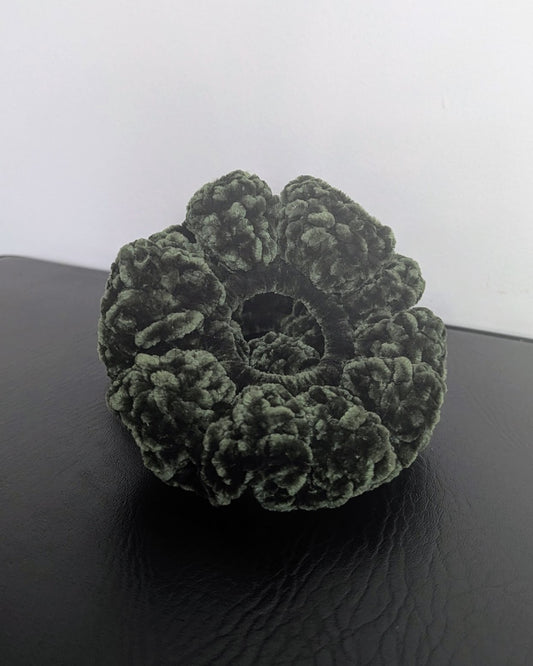 Velvet Ruffle Scrunchie (Super Greens)
