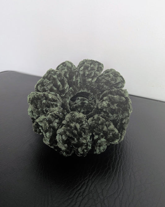 Velvet Ruffle Scrunchie (Super Greens Sparkle)