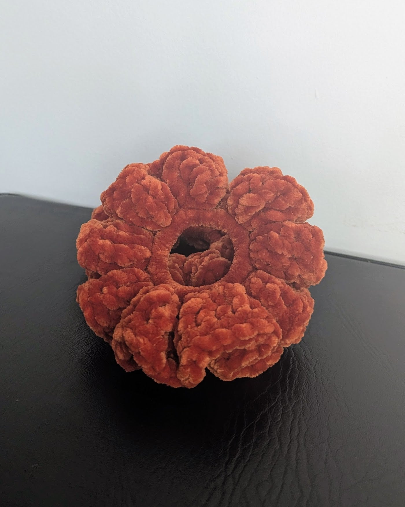 Velvet Ruffle Scrunchie (Pumpkin)