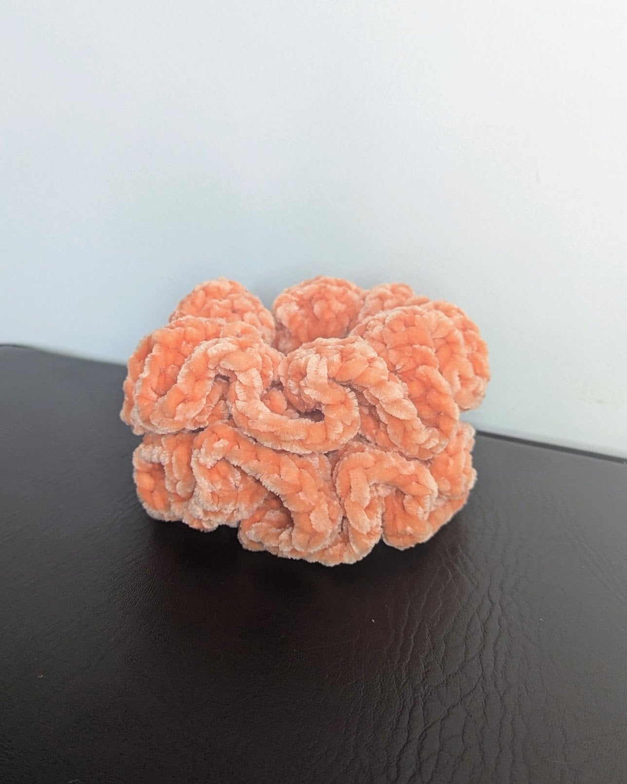 Velvet Ruffle Scrunchie (Apricot Crush)