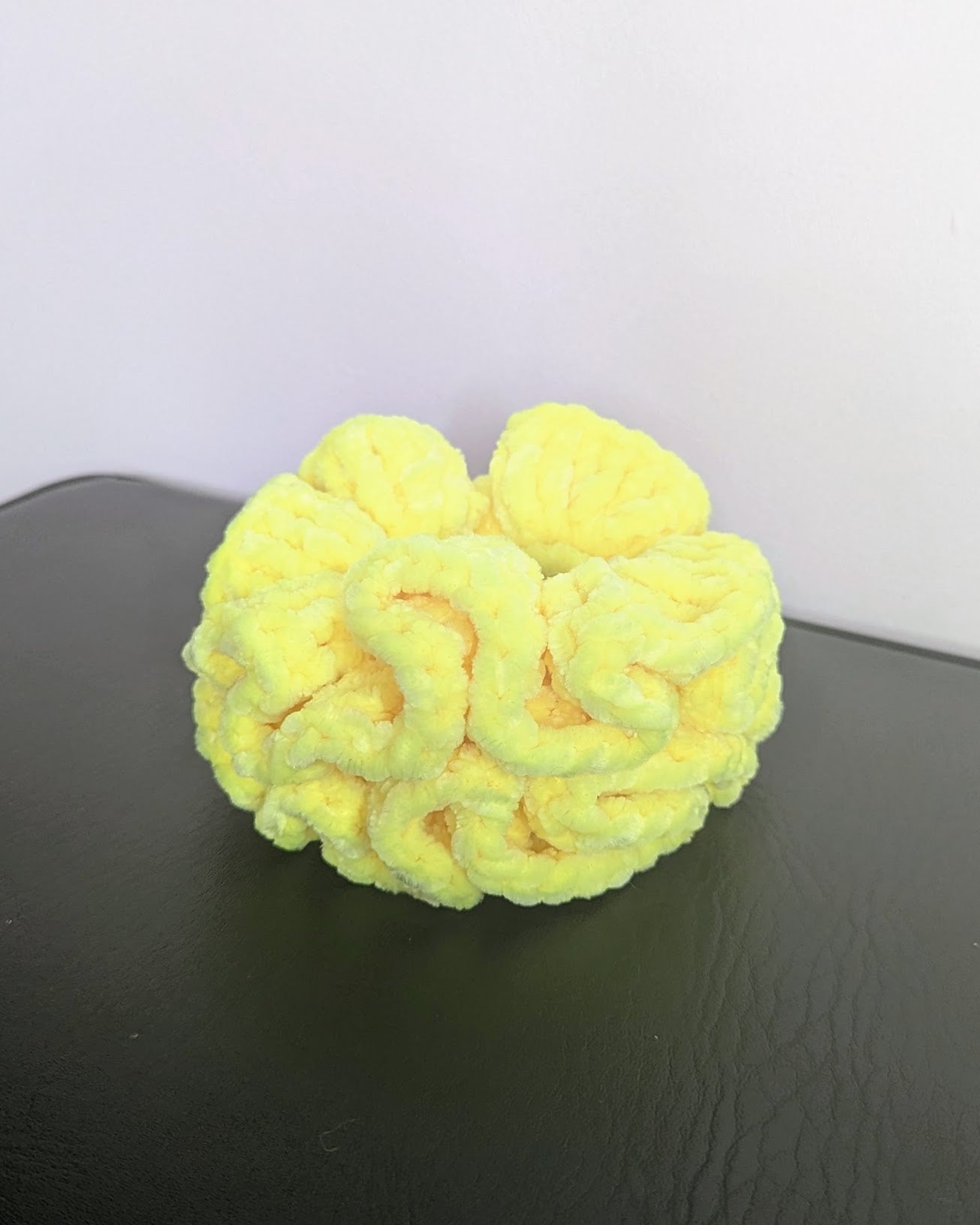 Velvet Ruffle Scrunchie (Safety Yellow)