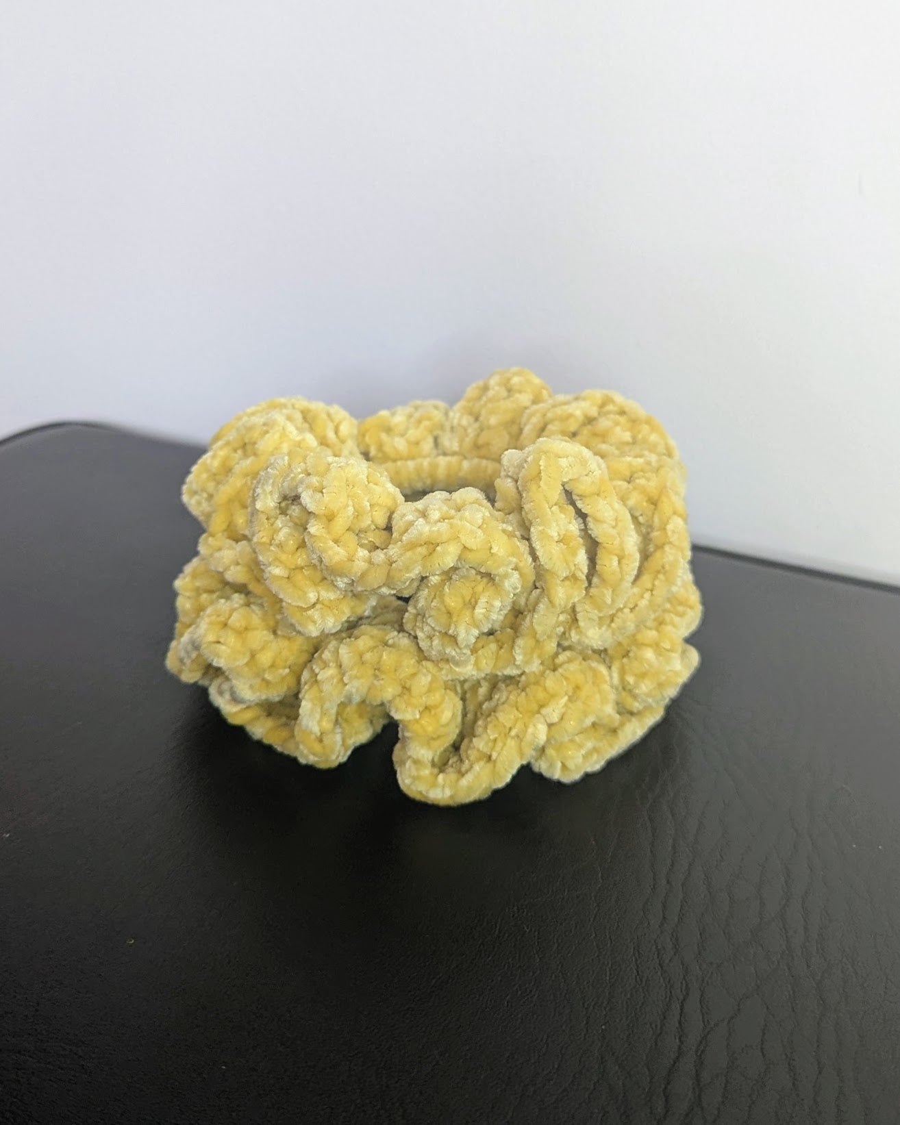 Velvet Ruffle Scrunchie (Mustard)