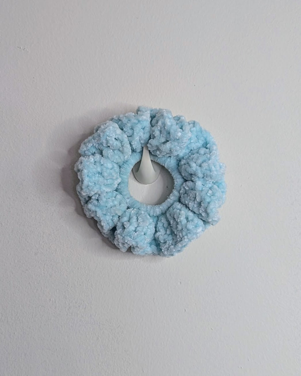 Velvet Ruffle Scrunchie (Bleached Aqua)