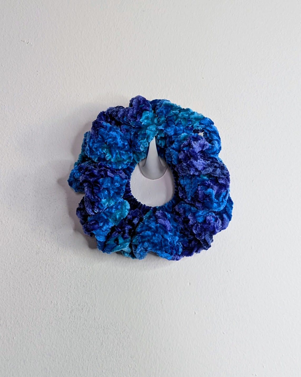 Velvet Ruffle Scrunchie (Crushed Blue Brilliance)