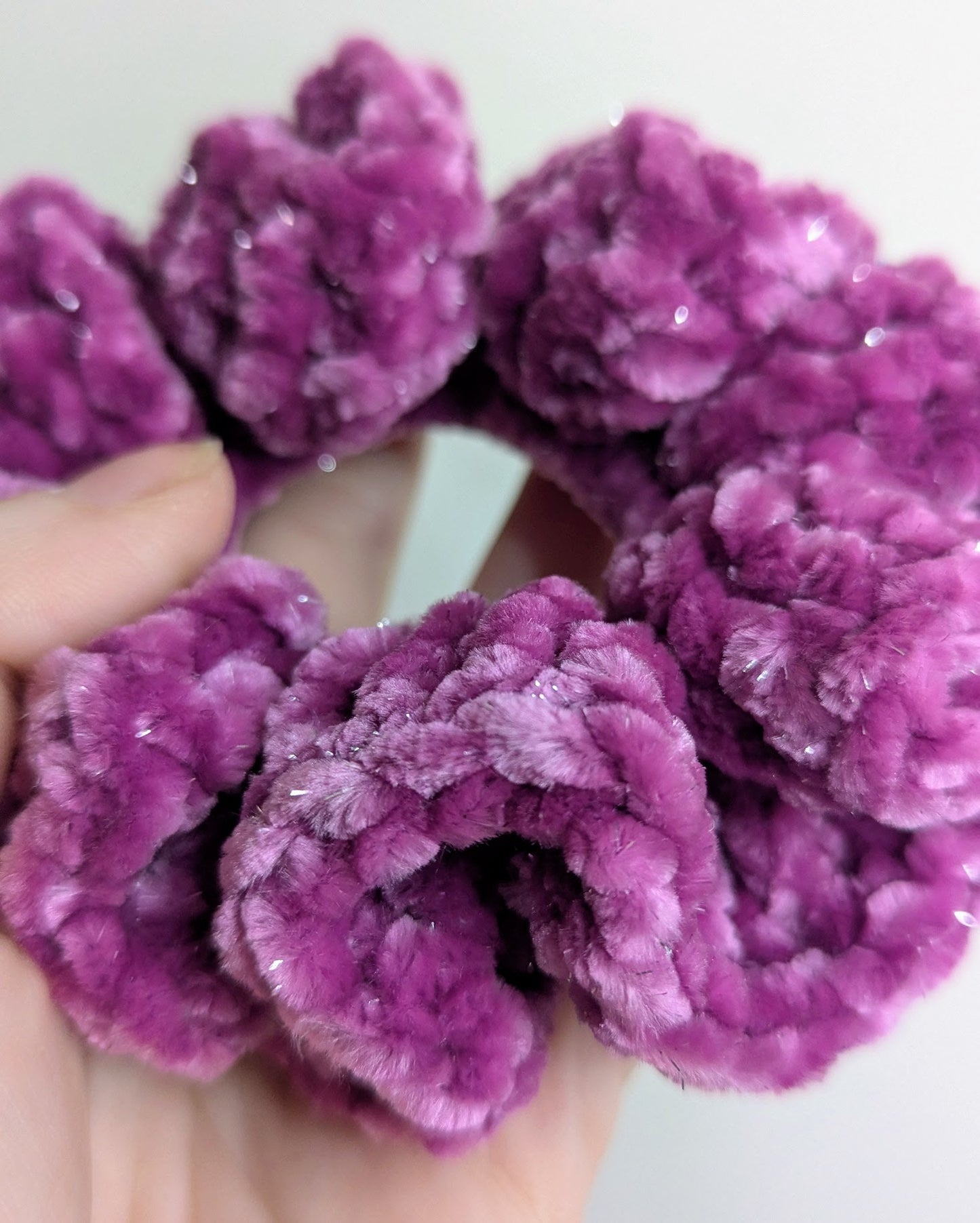 Velvet Ruffle Scrunchie (Electric Violet Sparkle)