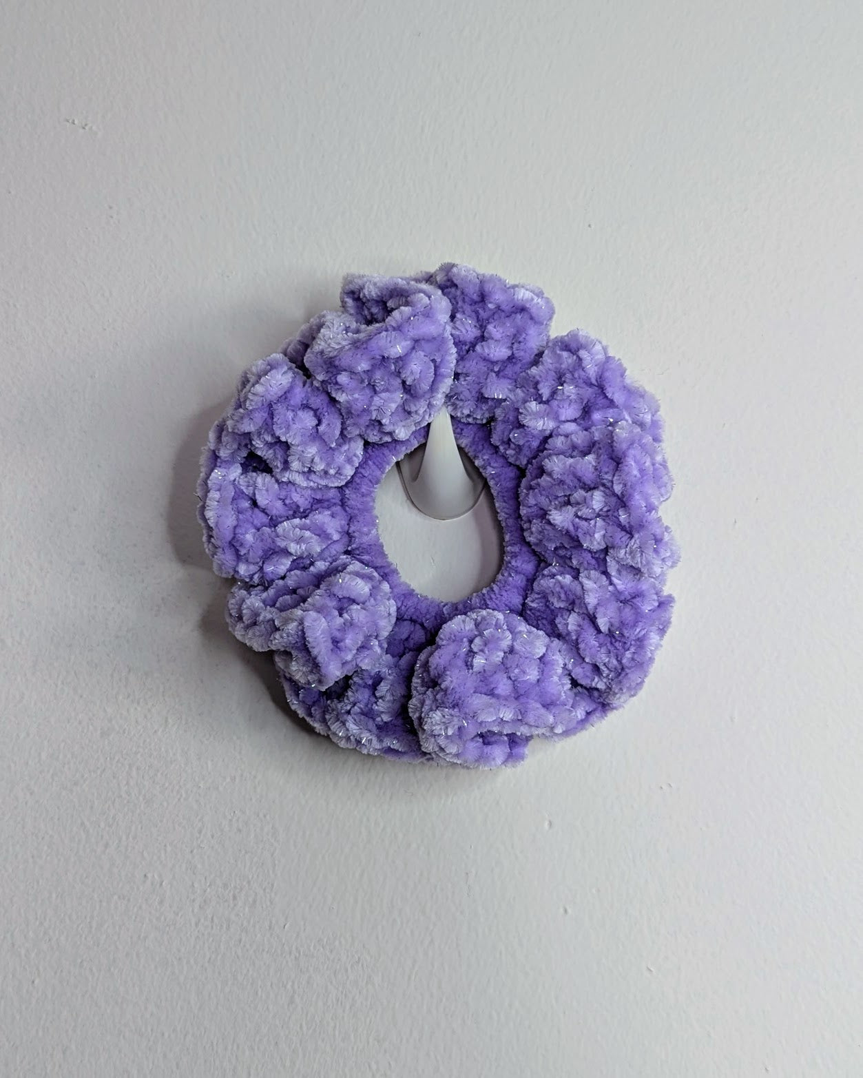 Velvet Ruffle Scrunchie (Pastel Lilac Sparkle)
