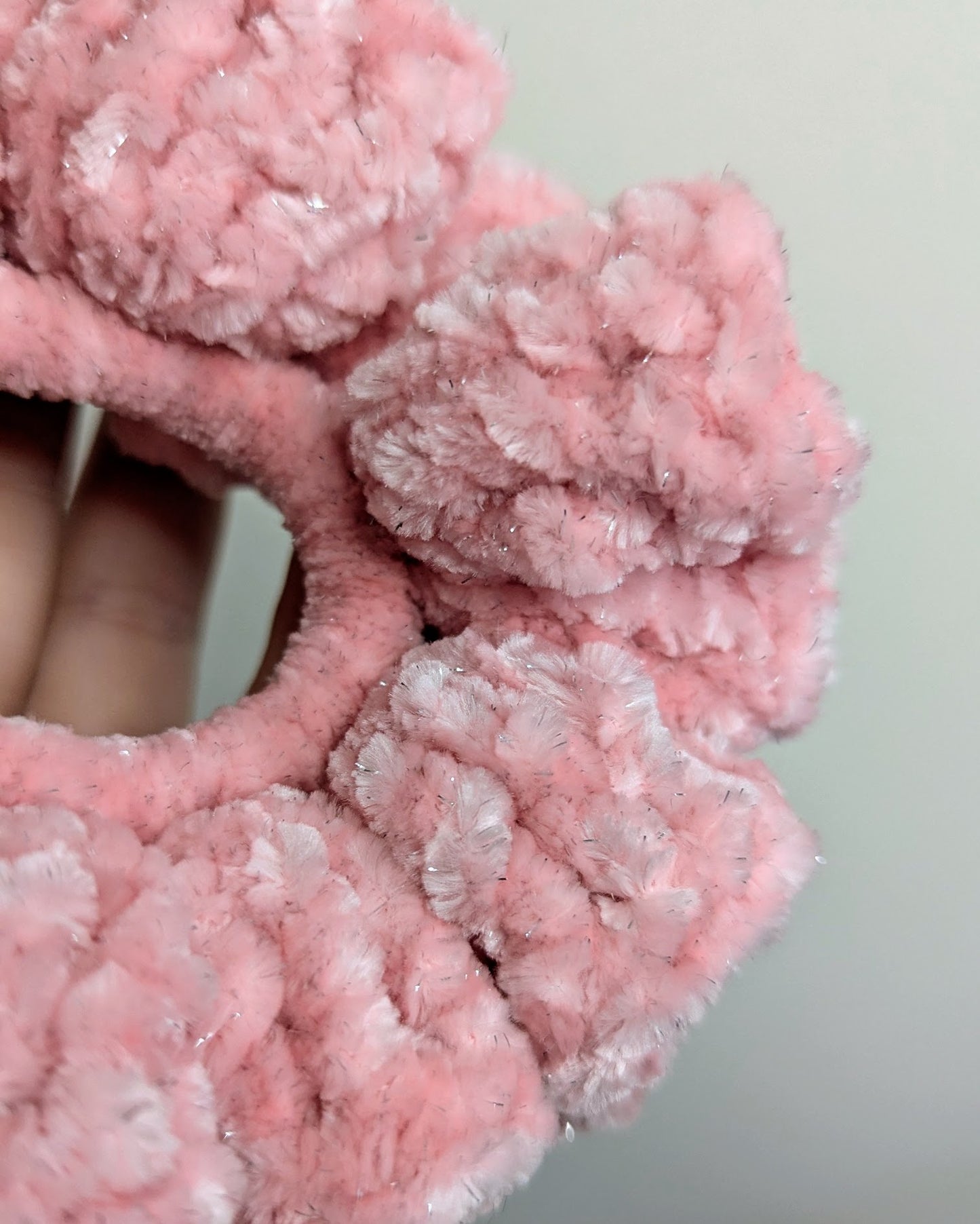 Velvet Ruffle Scrunchie (Soft Glow Sparkle)