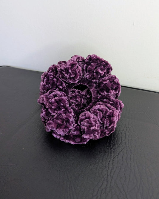 Velvet Ruffle Scrunchie (Majestic Purple)