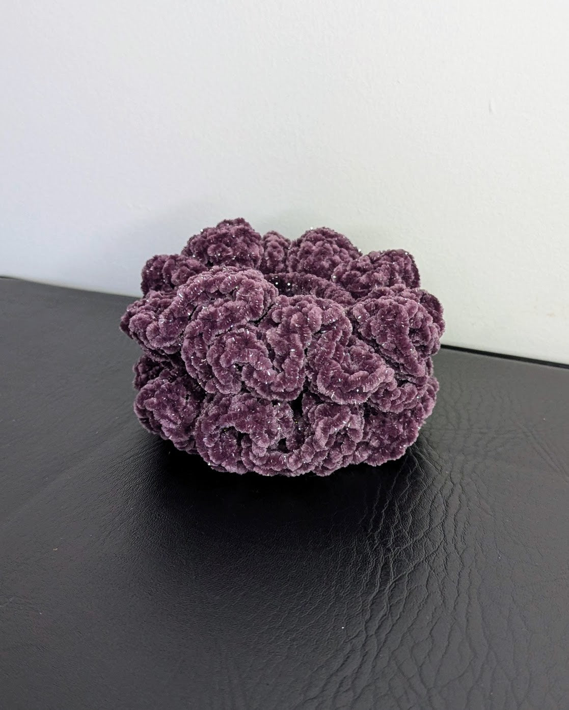 Velvet Ruffle Scrunchie (Deep Purple Sparkle)