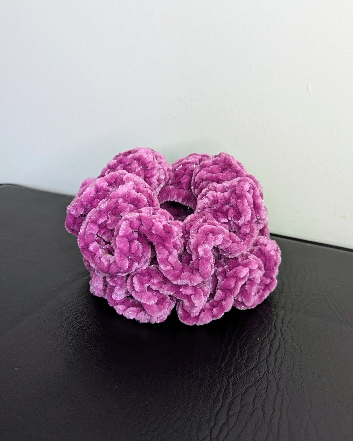 Velvet Ruffle Scrunchie (Electric Violet Sparkle)