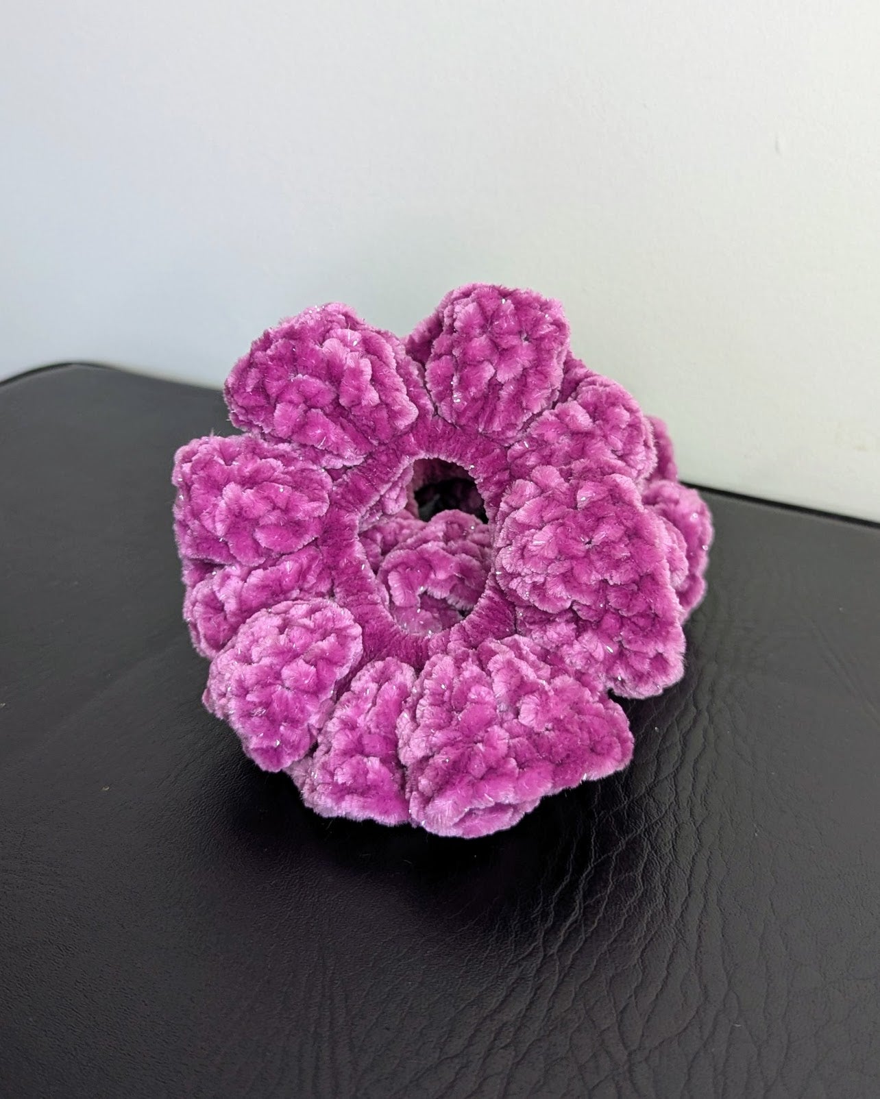 Velvet Ruffle Scrunchie (Electric Violet Sparkle)