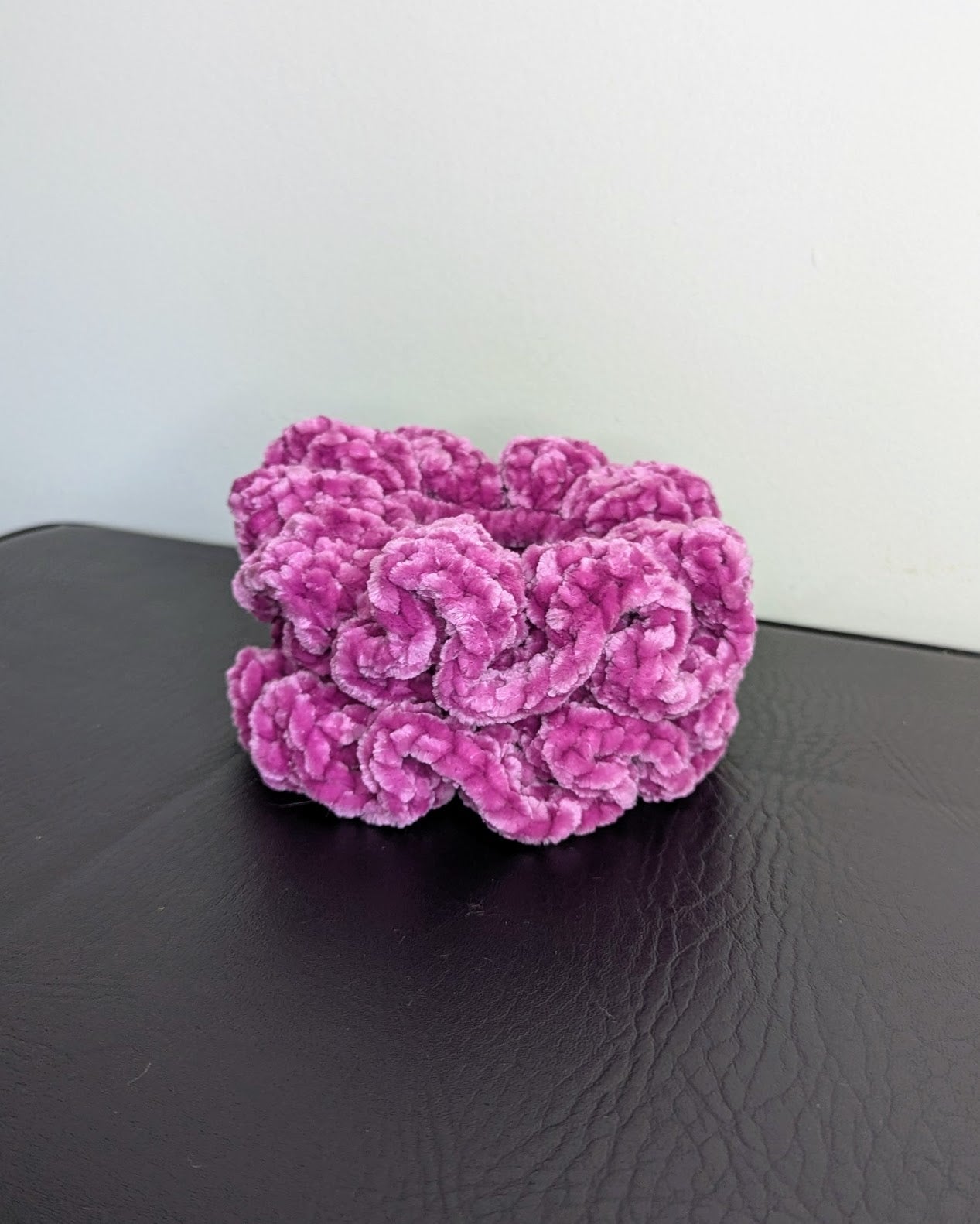 Velvet Ruffle Scrunchie (Electric Violet)