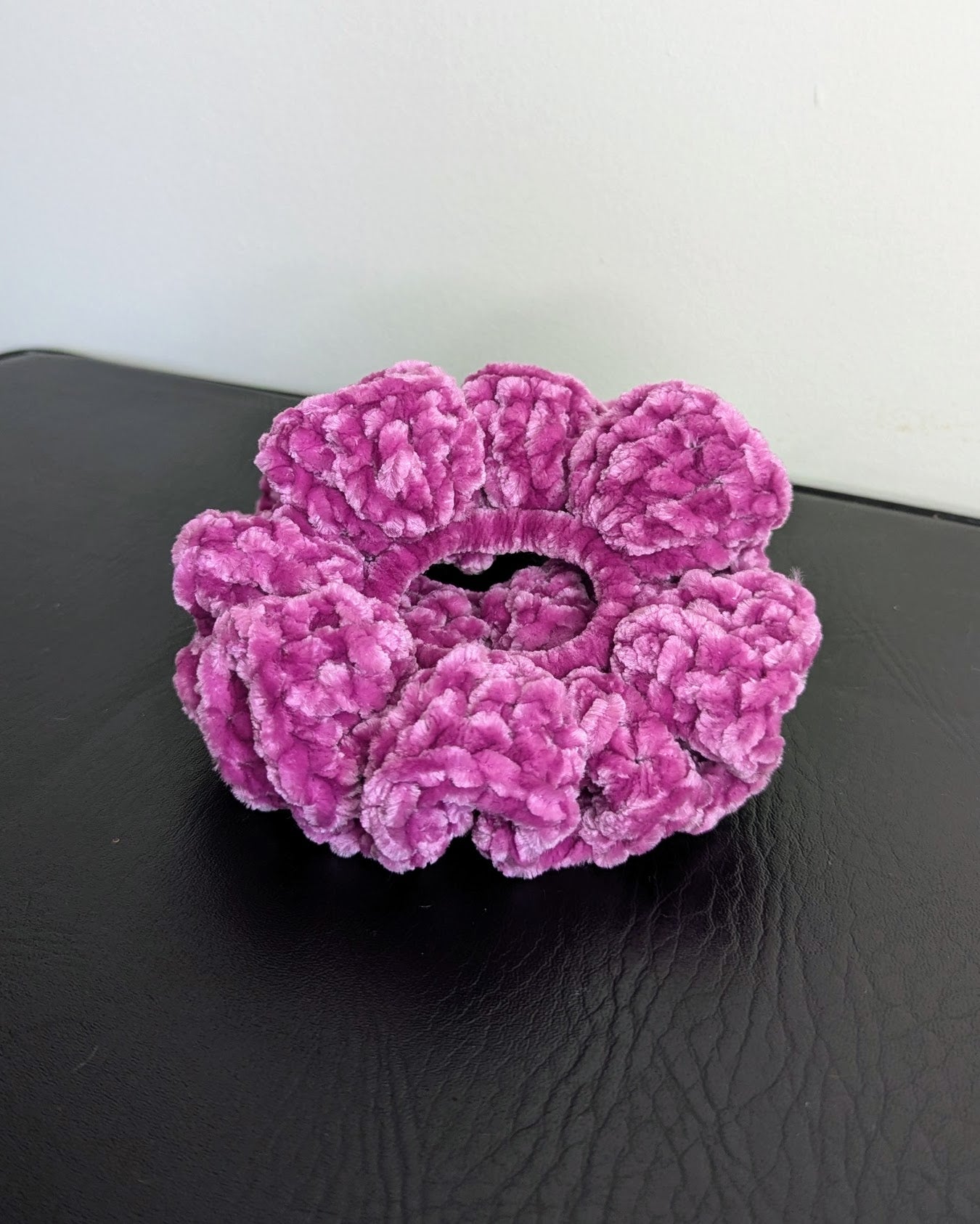 Velvet Ruffle Scrunchie (Electric Violet)