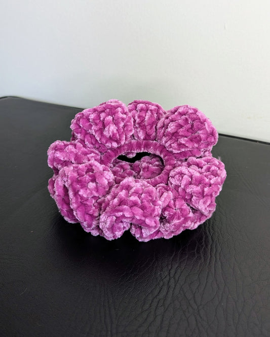 Velvet Ruffle Scrunchie (Electric Violet)
