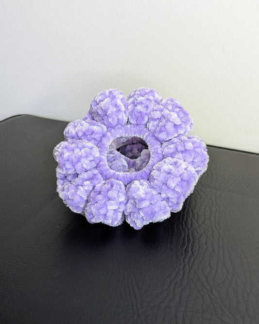 Velvet Ruffle Scrunchie (Pastel Lilac Sparkle)