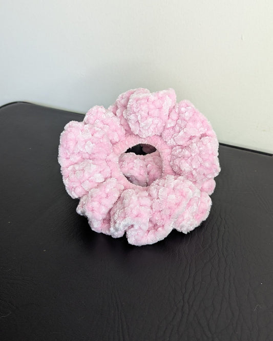 Velvet Ruffle Scrunchie (Pink Diamond Sparkle)