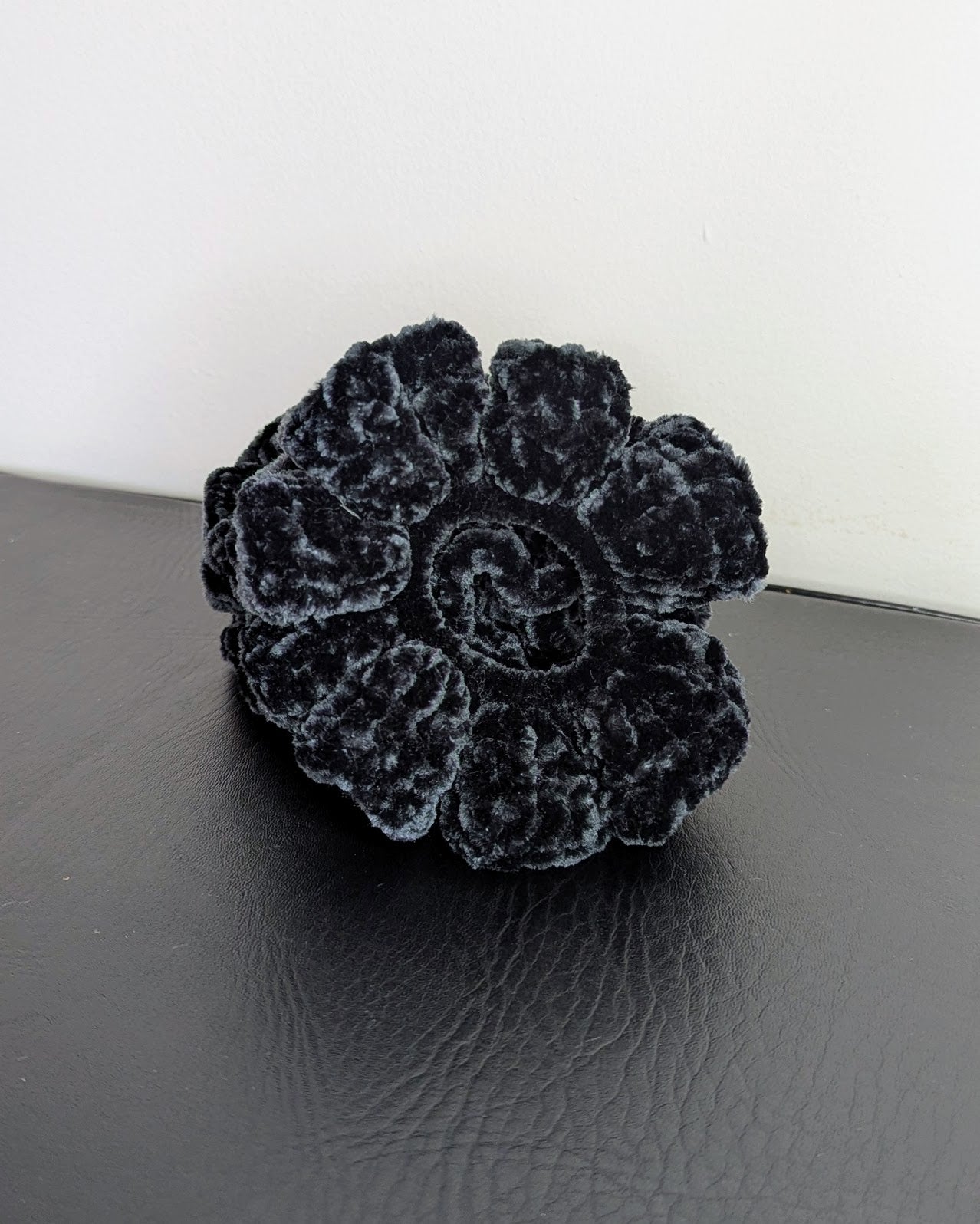 Velvet Ruffle Scrunchie (Licorice)