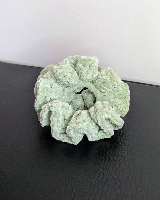 Microfiber Ruffle Scrunchie (Sage)