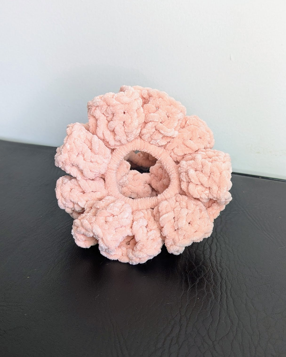 Microfiber Ruffle Scrunchie (Peachy Keen)