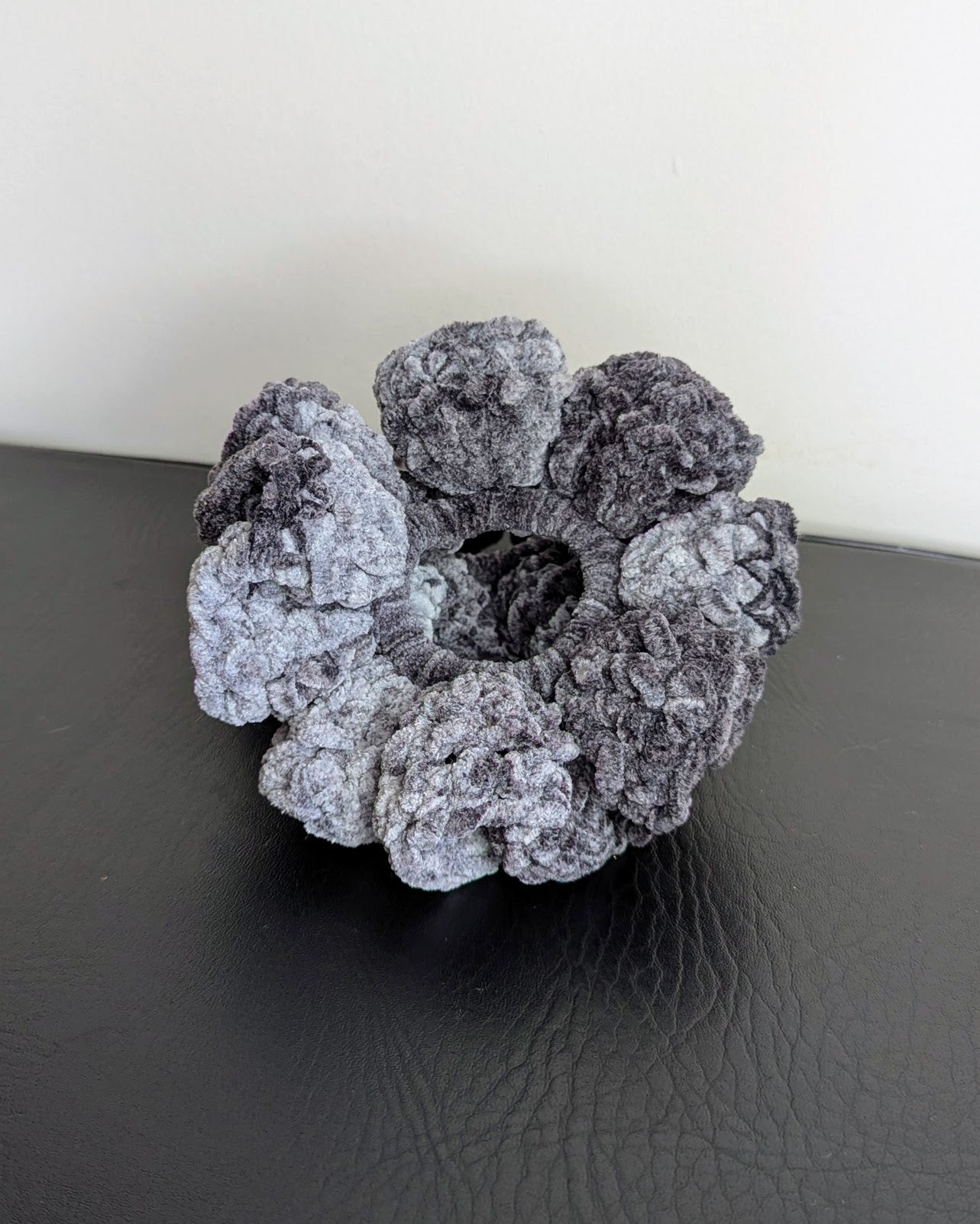 Microfiber Ruffle Scrunchie (Counting Clouds)