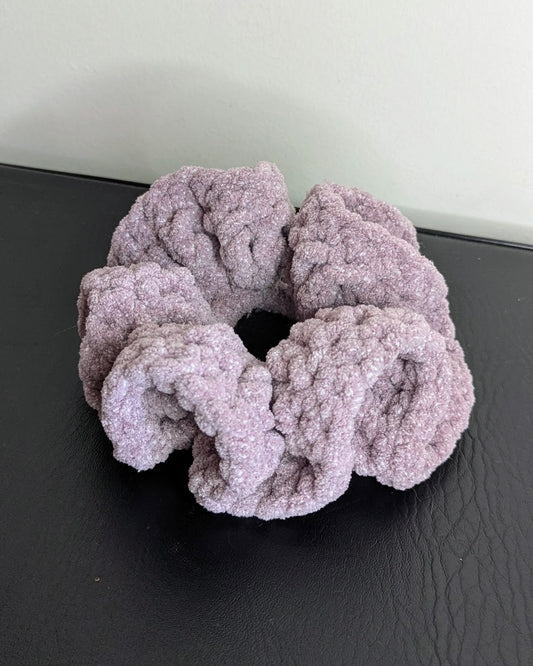 XL Microfiber Ruffle Scrunchie (Purple Heather)