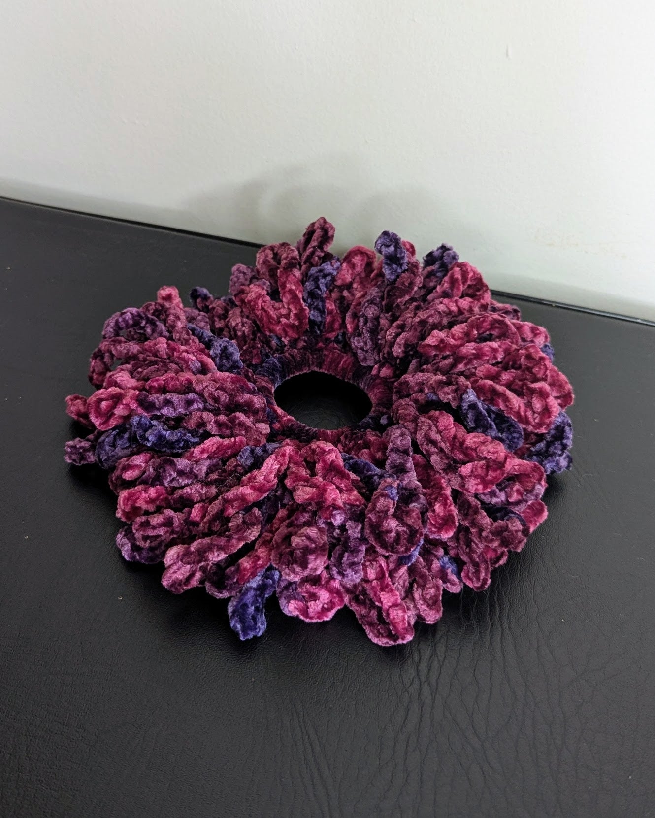 XL Velvet Loopy Scrunchie (Crushed Burgundy)