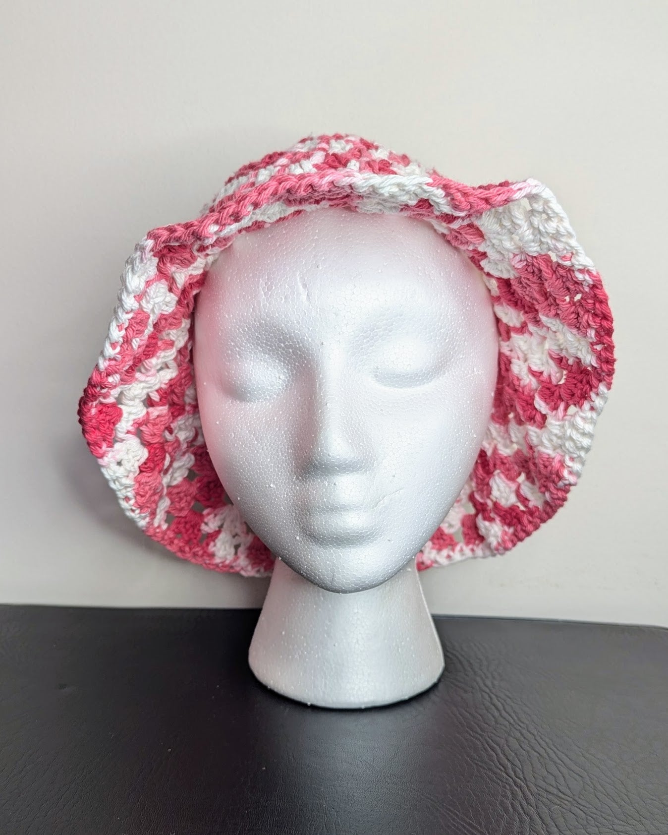 Granny Stitch Crochet Bucket Hat (Azalea Ombre)