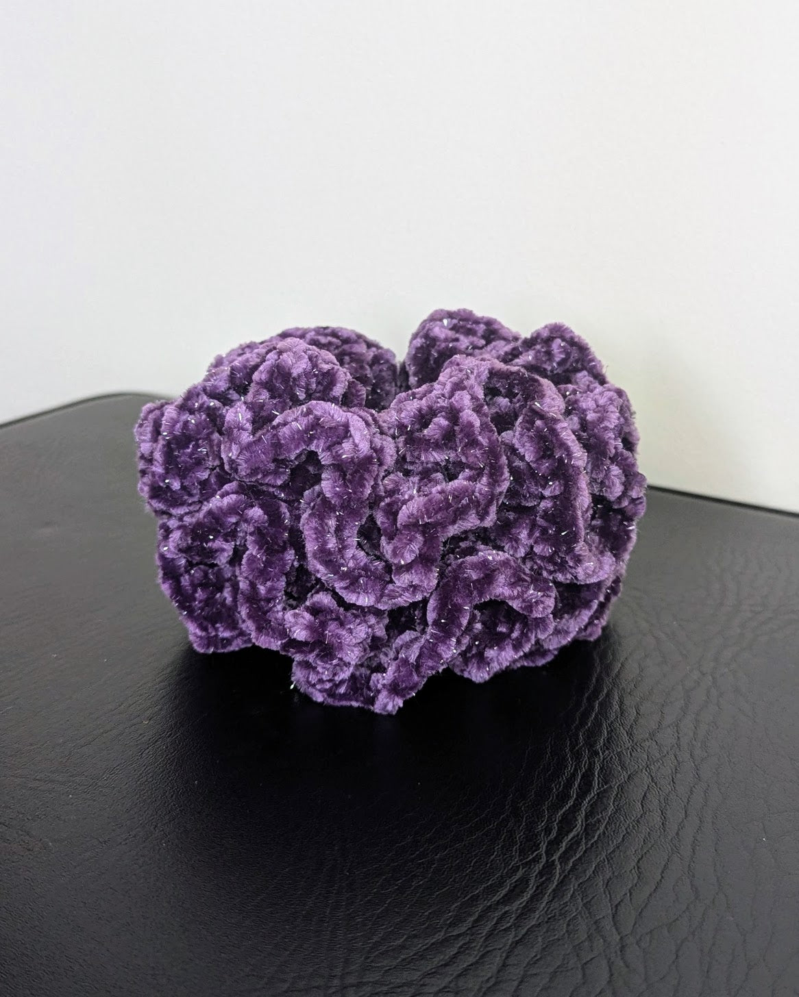 Velvet Ruffle Scrunchie (Plum Sparkle)
