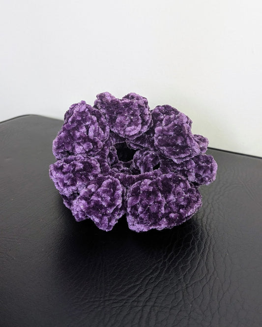 Velvet Ruffle Scrunchie (Plum Sparkle)