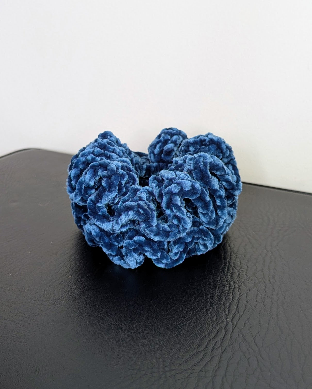 Velvet Ruffle Scrunchie (Midnight Sea)