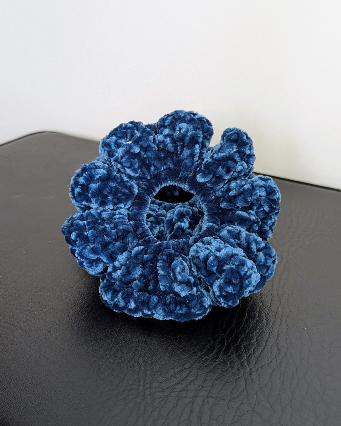 Velvet Ruffle Scrunchie (Midnight Sea)