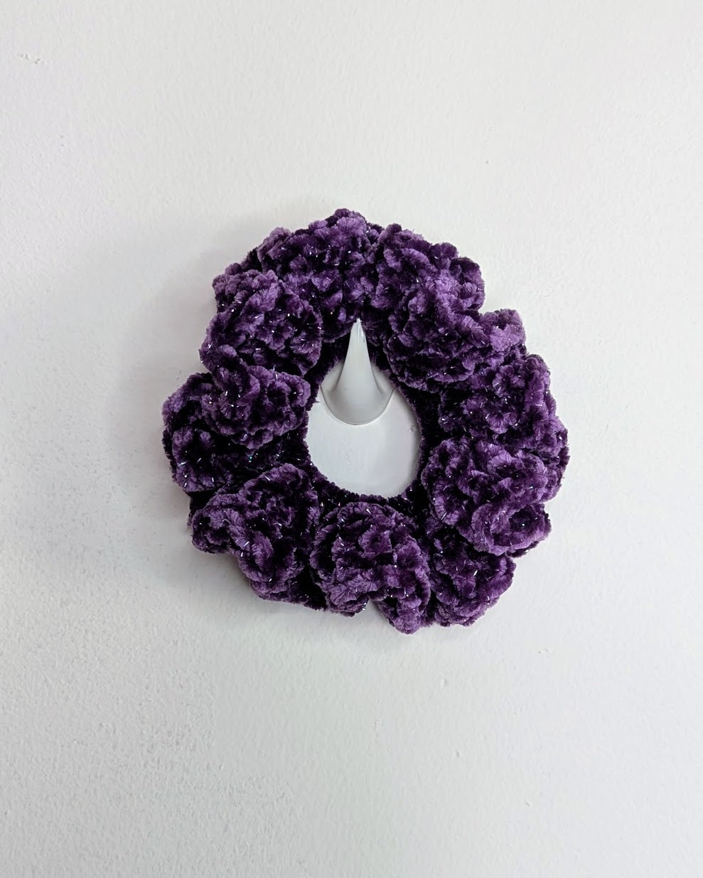 Velvet Ruffle Scrunchie (Plum Sparkle)