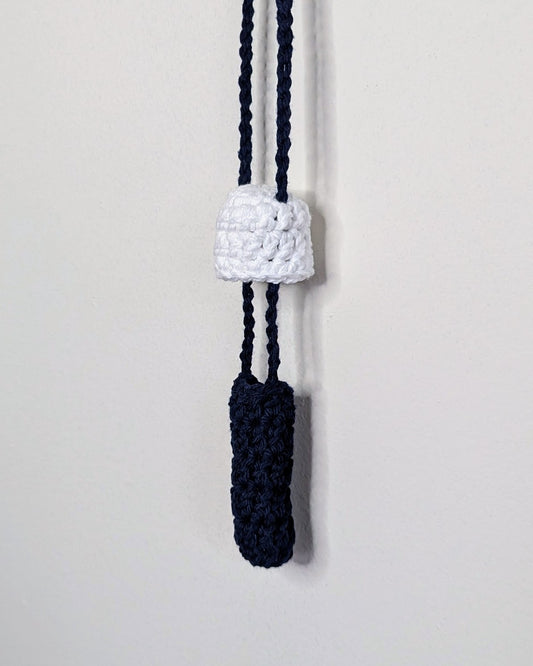 Mushroom Stasher (White & Bright Navy)