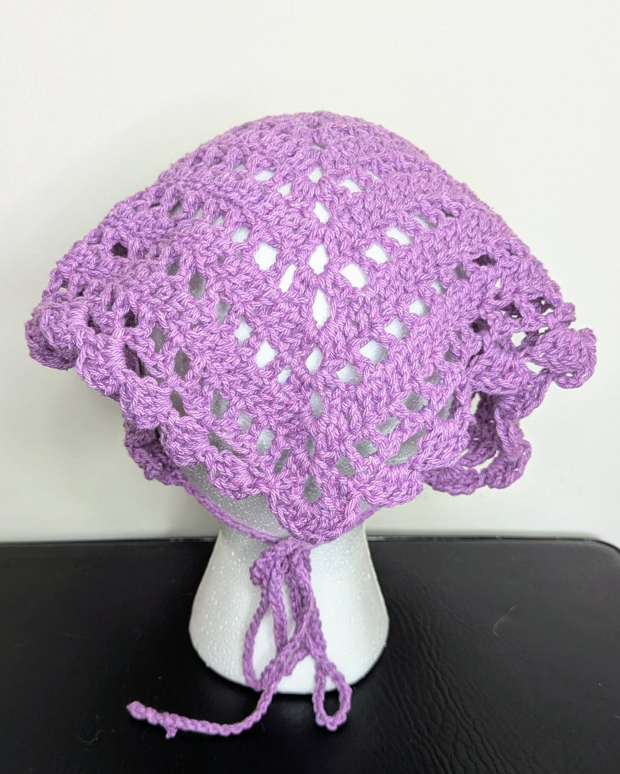 Windowpane Crochet Bandana (Passionfruit)